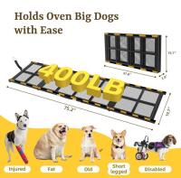 iPetba Extra-Wide 3X Folding Car Ramp, 75" Length, 400 lb Capacity, Non-Slip Surface - 8