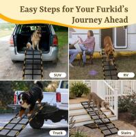 iPetba Extra-Wide 3X Folding Car Ramp, 75" Length, 400 lb Capacity, Non-Slip Surface - 9