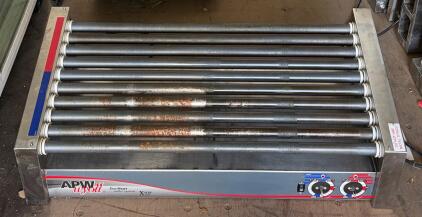 APW Wyott HRS-50S Hot Dog Roller Grill, 10 Rollers, 1300W, 120V, 2-Zone, 50-Dog Capacity (Connex 3)