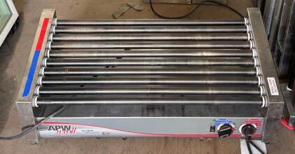 APW Wyott HRS-50S Slanted Hot Dog Roller Grill, 10 Tru-Turn Rollers, 120V, 50 Hot Dog Capacity (Connex 3)