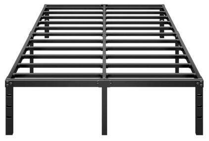Metal Bed Frame, Queen Size, Black, 14 Inch Platform