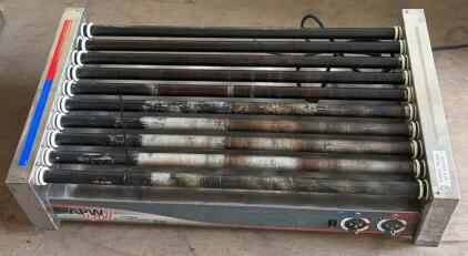 APW Wyott HRS-50S Hot Dog Roller Grill, 10 Slanted Rollers, 50 Dog Capacity, 120V (Connex 3)