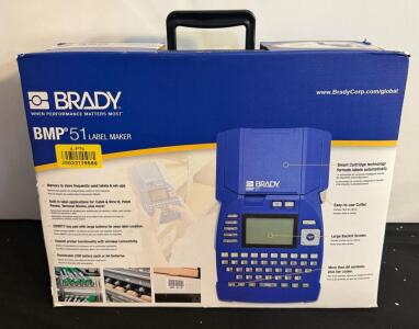 Brady BMP51 Portable Label Maker With Accessories, Serial Number X0048PI03J