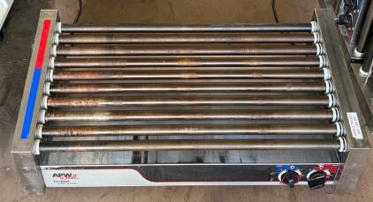 APW Wyott HRS-50S Hot Dog Roller Grill, 10 Rollers, 50 Capacity, 120V, Dual Controls (Connex 3)