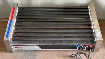 APW Wyott HRS-50S 10-Roller Hot Dog Grill, 120V, 1320W, Dual Zone, NSF UL, 50 Hot Dog Capacity (Connex 3)