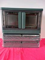 Stackable Plastic Storage Cabinet with Swing-Open Doors, Set of 3