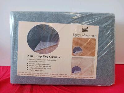 Enjoy Holiday 1981 Non-Slip Rug Cushion Pad, 5' x 7', Grey, Felt and Rubber, 1/8" Thick