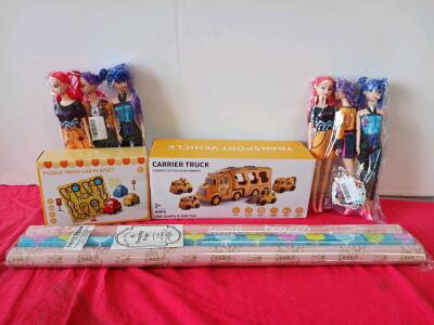 Set of 6 Fashion Dolls, 11.5" Tall, Assorted Hair Colors, Includes Sticker Pack And More