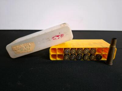 Mixed Headstamp .32 WIN SPL Brass Rifle Casings (Qty 13), Boxer Primed, in Plastic Organizer Box ( shelf H)