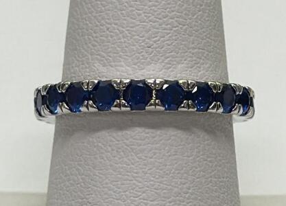 Blue Sapphire .925 Silver Ring Size 8