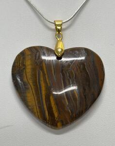 Apple Shaped Opal Gemstone W/ 24&rdquo; .925 Silver Snake Necklace