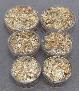 Gold Leaf Flakes, 2g per Jar, Set of 6, Ideal for Art and Crafts