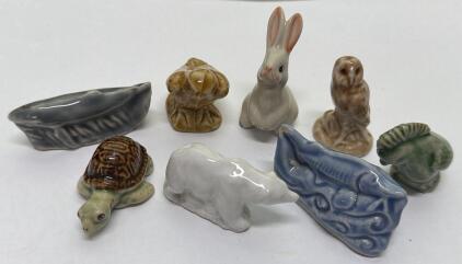 Wade Whimsies Miniature Porcelain Animal Figurines Set of 8
