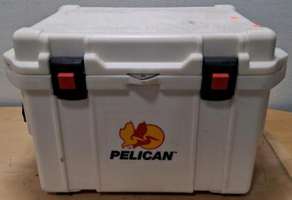 Pelican Elite 30QT Cooler &ndash; White with Black Latches and Red Accents