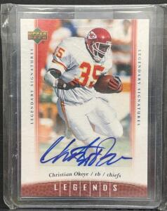 2006 Upper Deck Legends Legendary Signatures Christian Okoye Autographed Card #13