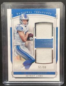 2019 Panini National Treasures T.J. Hockenson Patch Card #RDM-17 /99 Detroit Lions