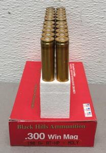 Black Hills .300 Win Mag 190gr BT-HP MOLY, Centerfire Ammunition, 20 Rounds, Brass Case