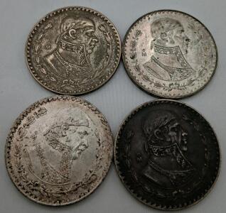 Mexico Iturbide 8 Reales Silver Coins, Mexico City Mint, KM# 313.1, Set of 4, Circulated