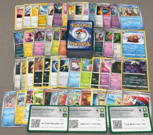 Mixed Pok&eacute;mon TCG Card Lot of Cards, Sword & Shield & Sun/Moon, Rares/Reverse Holos + Code Cards