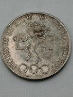 Mexico 1968 Olympic 25 Pesos Coin, Aztec Dancer Design