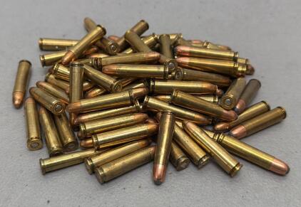 Loose .30 Carbine Ammo, 110gr FMJ, Brass, Approx. 80 Rounds, Winchester Headstamp