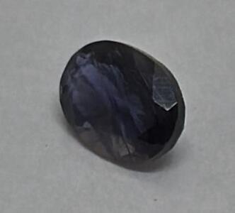 1.2 Carat Oval Faceted Dark Blue Sapphire Gemstone