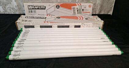 (2) Lithonia Lighting Wrap Light 24" T-8 Fixtures & (11) T-8 Fluorescent Lights