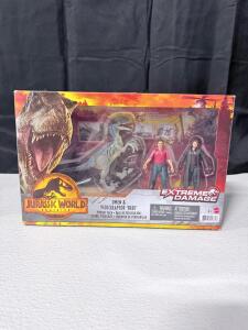 Jurassic World Dominion Owen & Velociraptor 'Blue' Extreme Damage Action Figure Set by Mattel