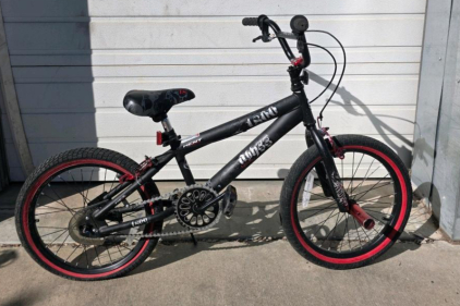 Kent Abyss 1800 BMX Freestyle Bike, 18" Wheels, Steel Frame, Single-Speed, Black/Red