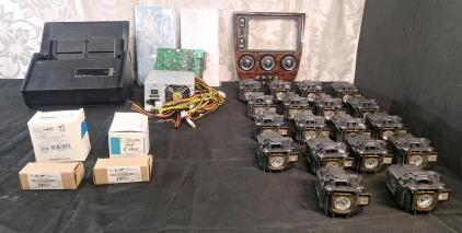 (2) L-com AL-NFNFB-9 Lightning Surge Protectors. (1) SensorSwitch MP20 Mini Power Pack, (1) Coil Kit 3TY7463-0AK6, (18) Epson ELPLP 78 / 200W Projector Lamp Bulb & Housing Assemblies & More
