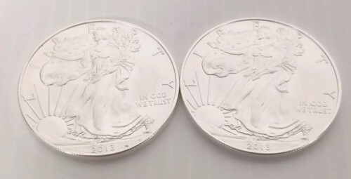 (2) One Troy Ounce Fine Silver Liberty Coins