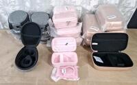 (34) Assorted USB A To Micro Cables & (20) Assorted Electronics Soft Carry / Storage Cases - 5
