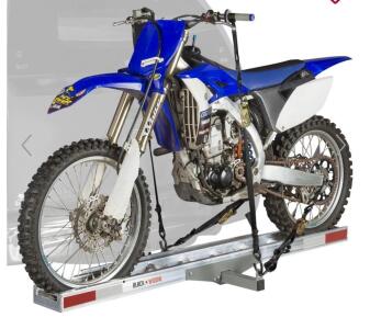 (Stock Photo Used) Black Widow AMC-400 Aluminum Motorcycle Carrier, 400 lb Capacity, 75.25" Track, 47" Ramp