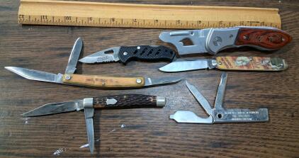 Vintage & Modern Folding Pocket Knife Lot &ndash; Falcon, Imperial, Case, PROSHOP, Canadian Multi-tool