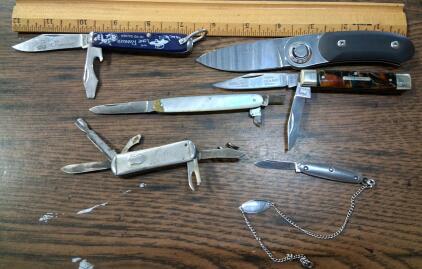 Vintage Folding Pocket Knives Lot&mdash;Lone Ranger, PAUL, Bulldog Brand, Multi-tools, Keychain