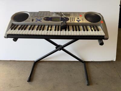 Casio LK-43 61-Key Lighted Keyboard w/ Stand, MIDI, 100 Tones, 50 Rhythms, Power Supply
