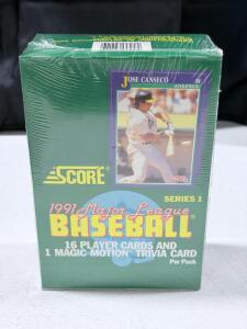 1991 Score MLB Series 1 Factory-Sealed Box &ndash; 36 Packs, 16 Cards per Pack