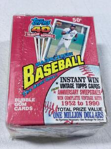 1991 Topps Baseball Sealed Wax Box &ndash; 36 Packs, 15 Cards Each, Chipper Jones Rookie