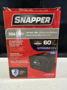 Snapper SBA260V 60V 2Ah Lithium-Ion Battery &ndash; Compatible with Snapper 60V Tools