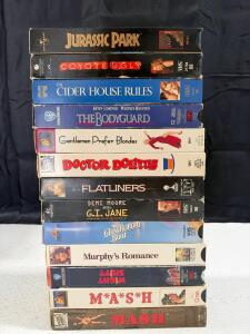 13 Movie VHS Lot - Jurassic Park, Coyote Ugly, M*A*S*H Special Edition, Classics, Action, Comedy