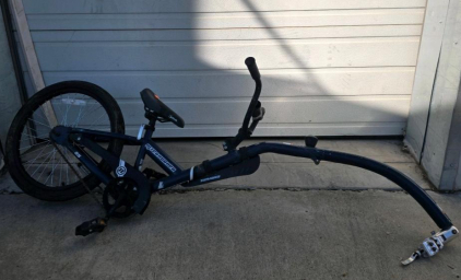 Novara Afterburner 20" Trailer Bike, Single Speed, Steel Frame, Hitch Included, Blue