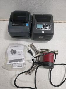 Untested Zebra ZD500 & GX420t Label Printers + Powers On Grundfos Alpha 15-55 HWR-D Circulator Pump Set