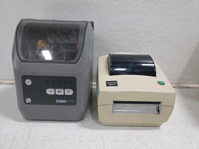 Untested Zebra ZD620 and Powers On LP 2844 Thermal Label Printers with Serial Numbers B0B1137AC69B and 64A063800423