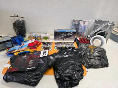 Mixed Lot: Batman, Disney, LEGO, Revell Model Kit, NAVATAR Costumes, Hot Wheels, Lighting, Stereo