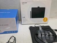 Wacom Intuos Drawing Tablet, RODECaster Pro Mixer, Geevon Pet Clipper, HD Camera, Accessories Lot - 4
