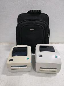 Powers on Zebra LP 2844, TLP 2844 Thermal Label Printers, KEMYER Case, 203dpi, 4in, S/N: 41J031200399