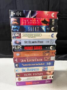 Assorted 38 VHS Movie Lot &ndash; Disney, Comedy, Classics, Action, Drama, Sleeves & Clamshell