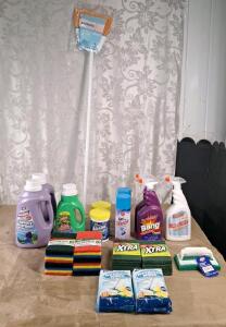 (2) 64-FL Oz Bottles Of LA's Totally Awesome Laundry Detergent + Fabric Softener, Fresh Scent, (1) 42-FL Oz Bottle Of LA's Totally Awesome Laundry Detergent W/ Stain Lifter, Rain Fresh, (2) 15-Oz Jars Of LA's Totally Awesome Power Oxygen Base Cleaner, (2)