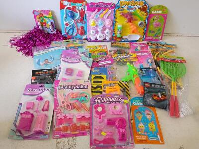 Bulk Lot 20+ Assorted Kids&rsquo; Toys: Beauty Sets, Doctor Kit, Badminton, LEGO Ferrari, Pool Float