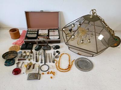 Vintage Chandelier, 17 Cassette Tapes, Watches, & Collectibles Assortment Lot